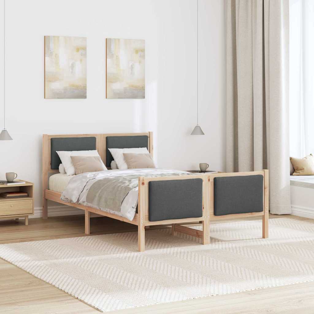 Struttura del letto Grigio scuro 120 x 190 cm Tessuto | homemem39