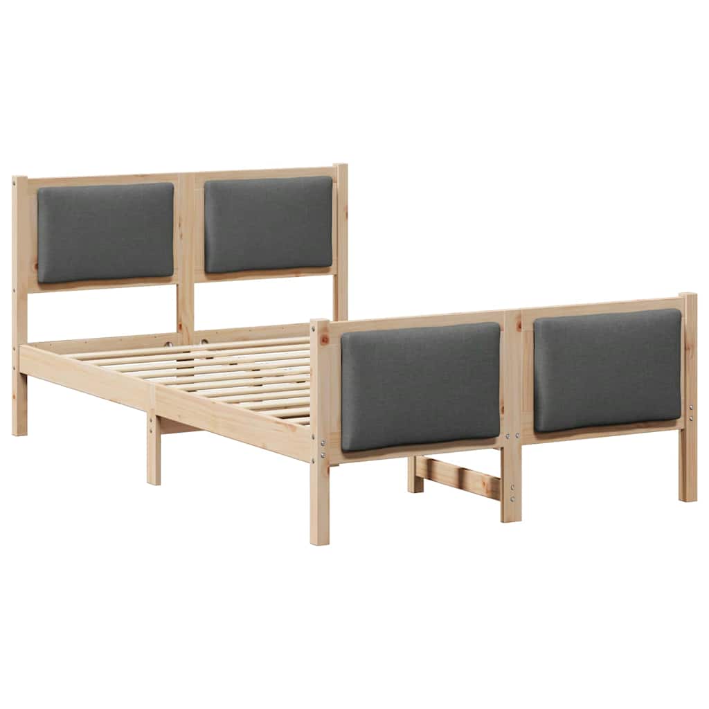 Struttura del letto Grigio scuro 120 x 190 cm Tessuto | homemem39