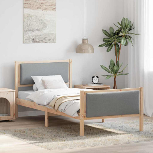 Struttura del letto Grigio chiaro 100 x 200 cm Tessuto | homemem39