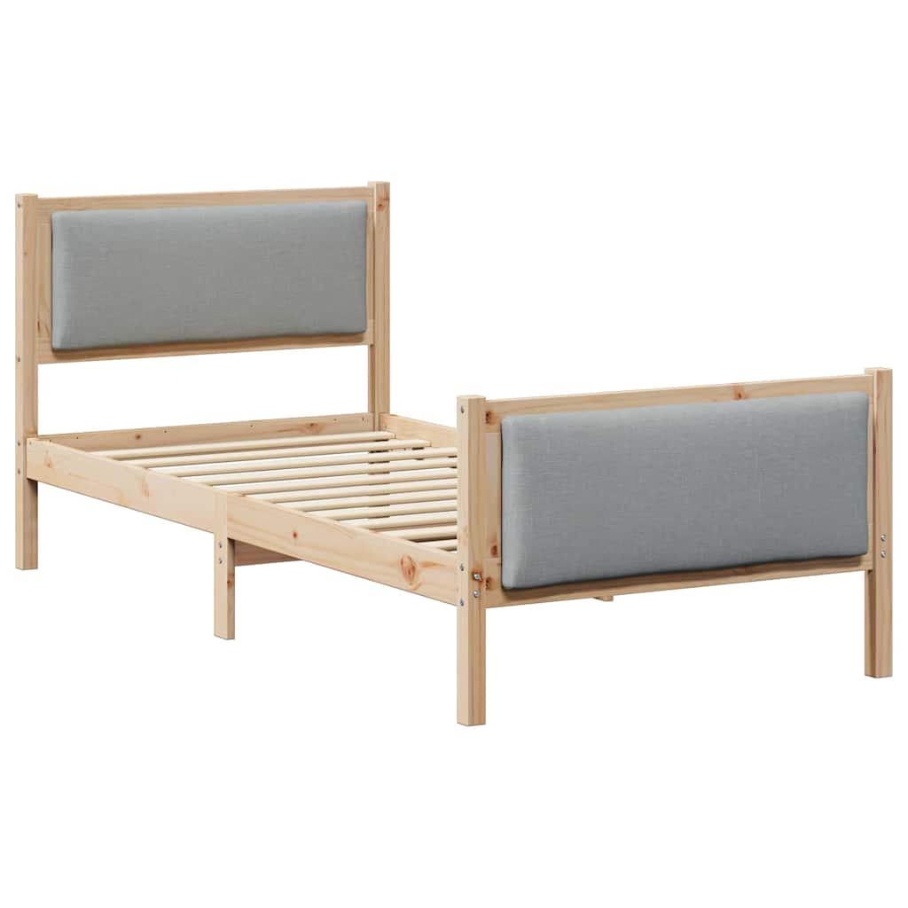 Struttura del letto Grigio chiaro 100 x 200 cm Tessuto | homemem39
