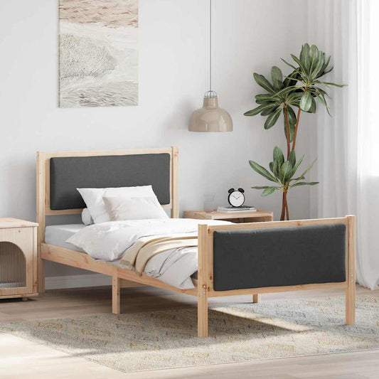 Struttura del letto Grigio scuro 100 x 200 cm Tessuto | homemem39