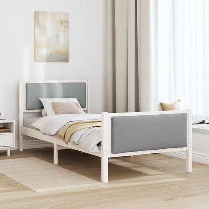Struttura del letto Grigio chiaro 100 x 200 cm Tessuto | homemem39