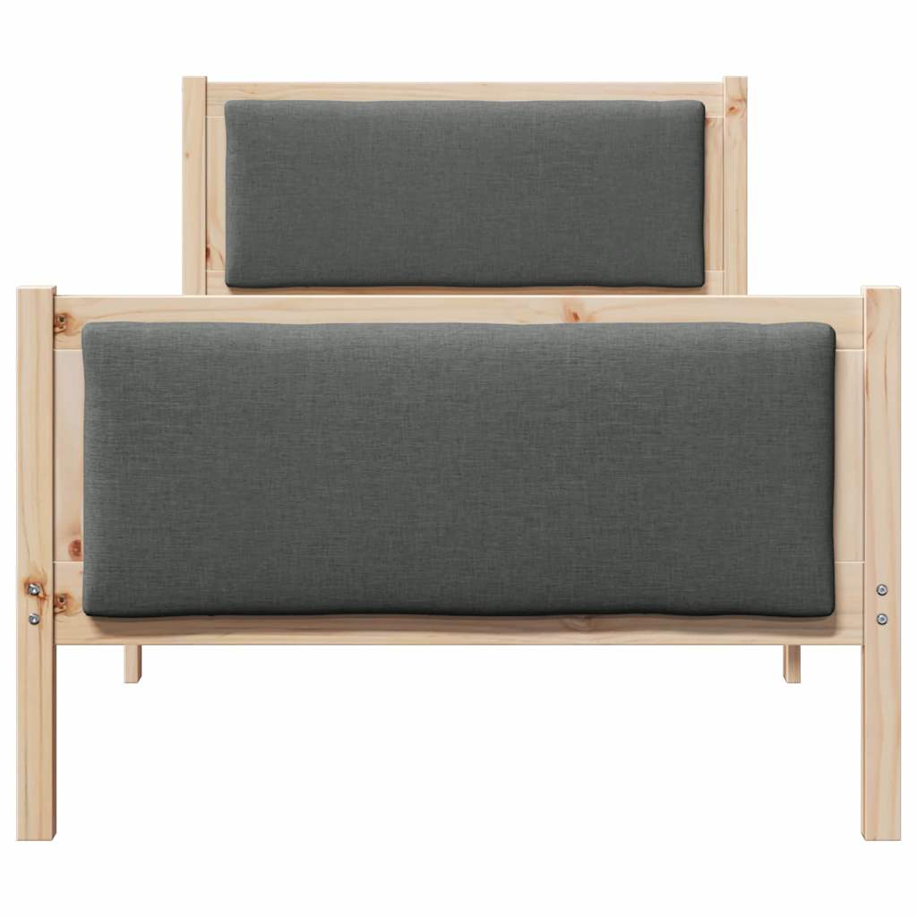 Struttura del letto Grigio scuro 90 x 200 cm Tessuto | homemem39