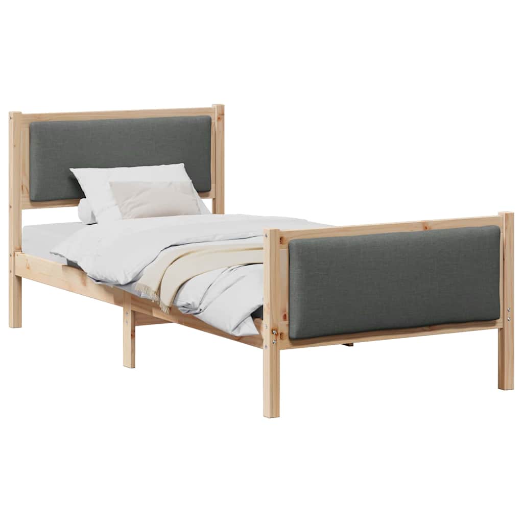 Struttura del letto Grigio scuro 90 x 200 cm Tessuto | homemem39