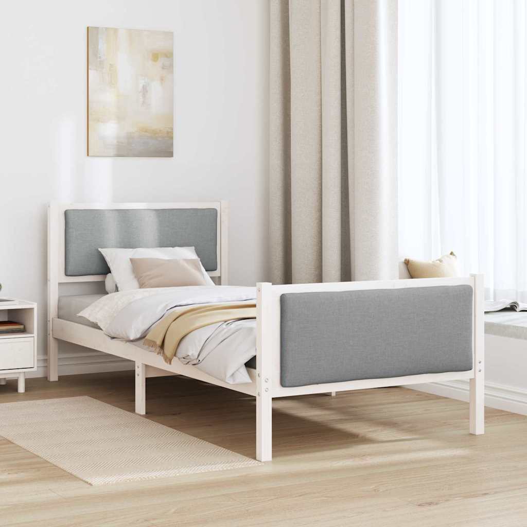 Struttura del letto Grigio chiaro 90 x 200 cm Tessuto | homemem39