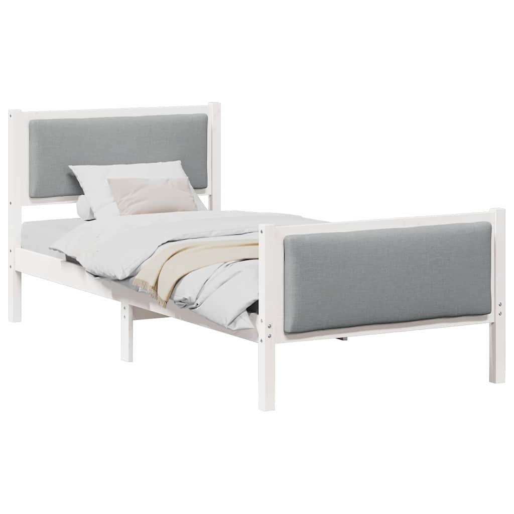 Struttura del letto Grigio chiaro 90 x 200 cm Tessuto | homemem39