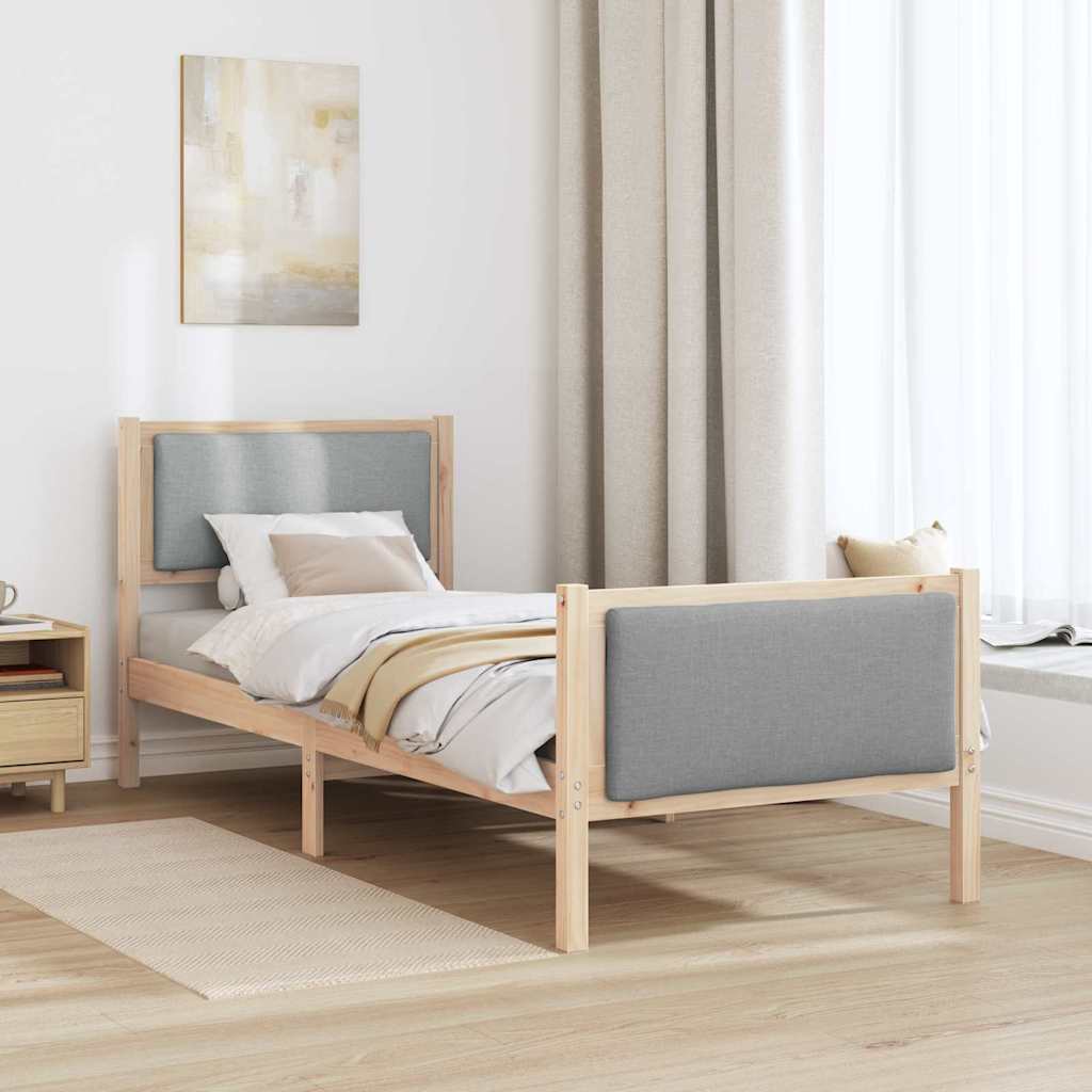 Struttura del letto Grigio chiaro 80 x 200 cm Tessuto | homemem39