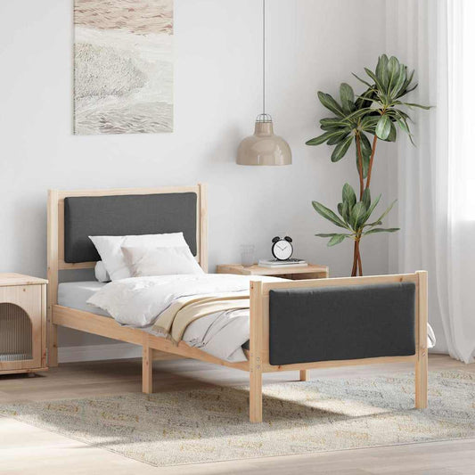 Struttura del letto Grigio scuro 80 x 200 cm Tessuto | homemem39