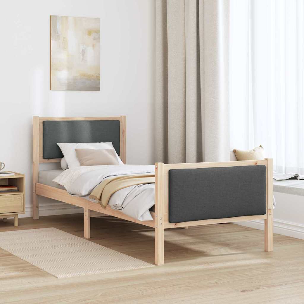 Struttura del letto Grigio scuro 80 x 200 cm Tessuto | homemem39
