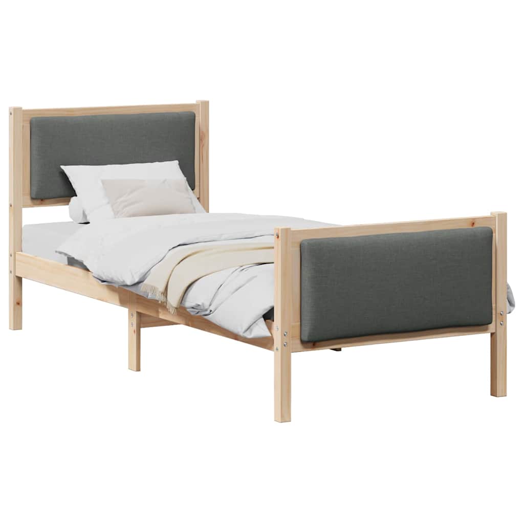 Struttura del letto Grigio scuro 80 x 200 cm Tessuto | homemem39
