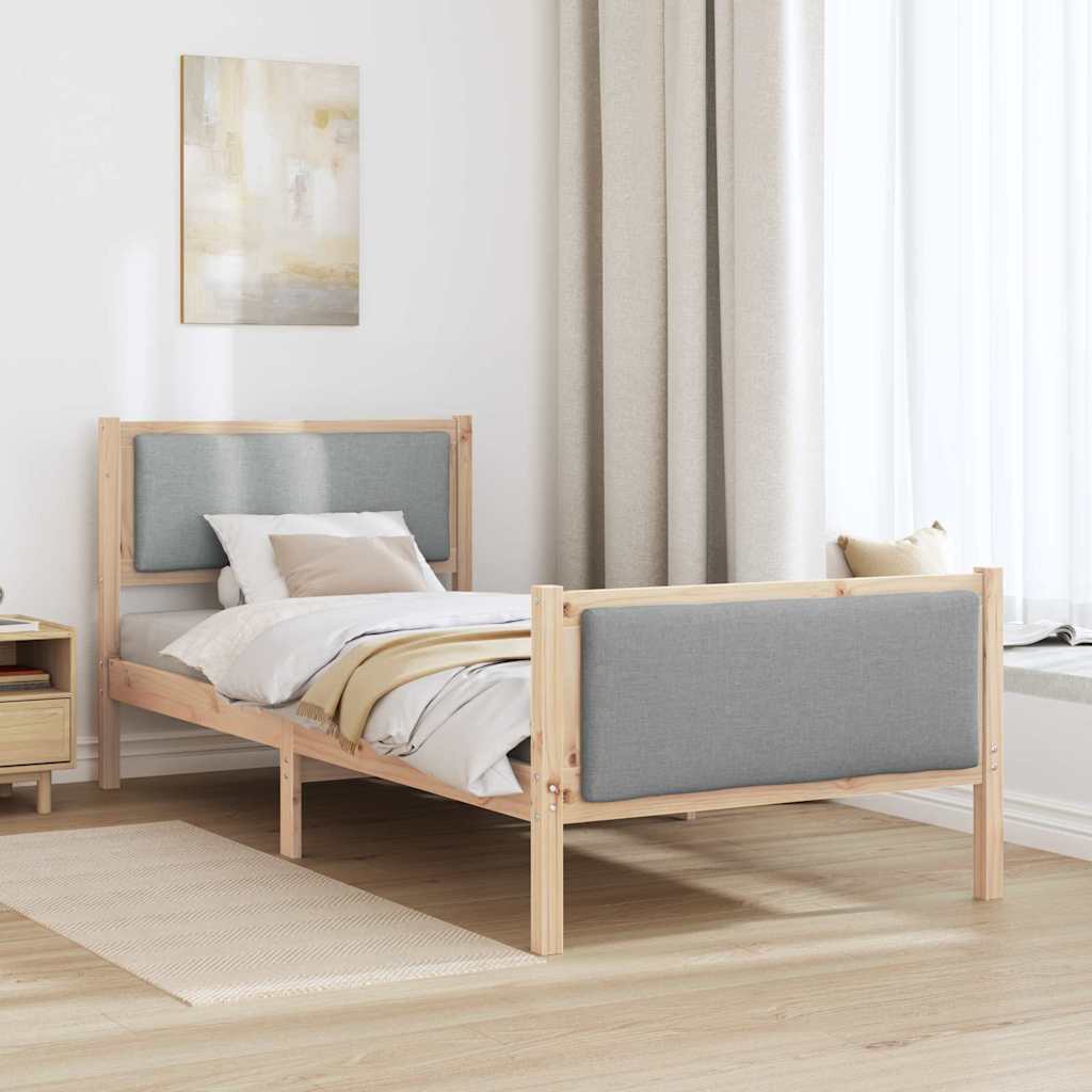 Struttura del letto Grigio chiaro 90 x 190 cm Tessuto | homemem39