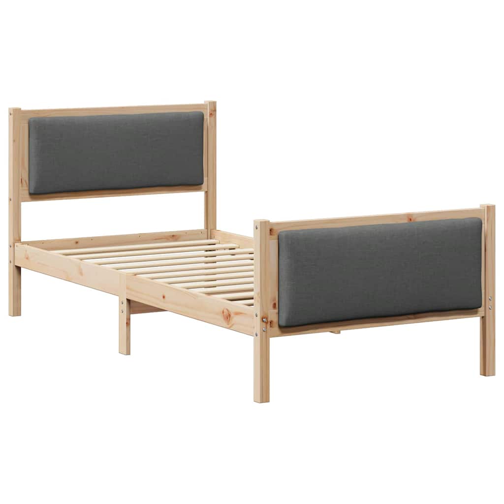 Struttura del letto Grigio scuro 90 x 190 cm Tessuto | homemem39