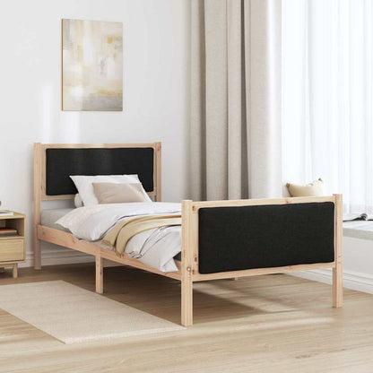 Struttura del letto con testiera Nero 90 x 190 cm Tessuto | homemem39