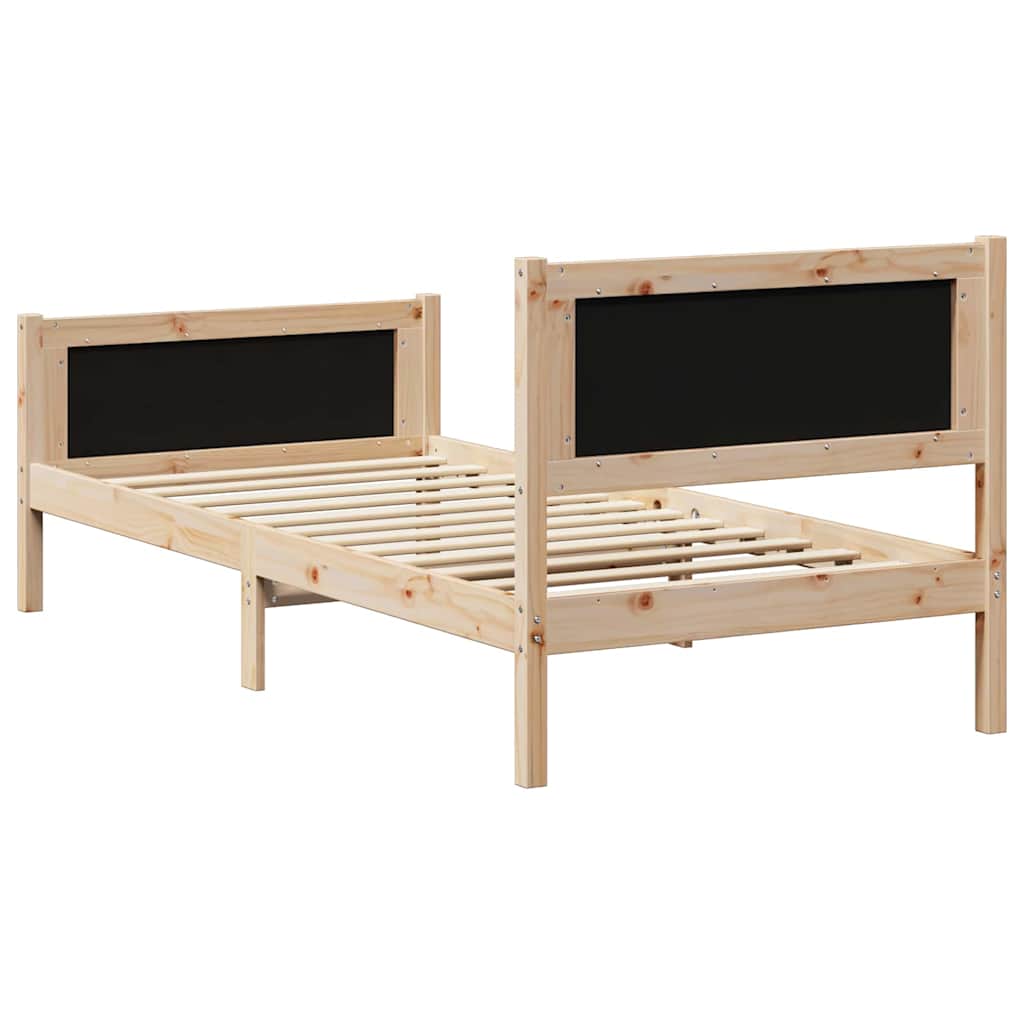 Struttura del letto con testiera Nero 90 x 190 cm Tessuto | homemem39