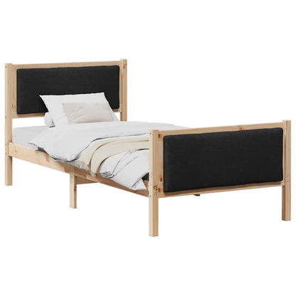 Struttura del letto con testiera Nero 90 x 190 cm Tessuto | homemem39