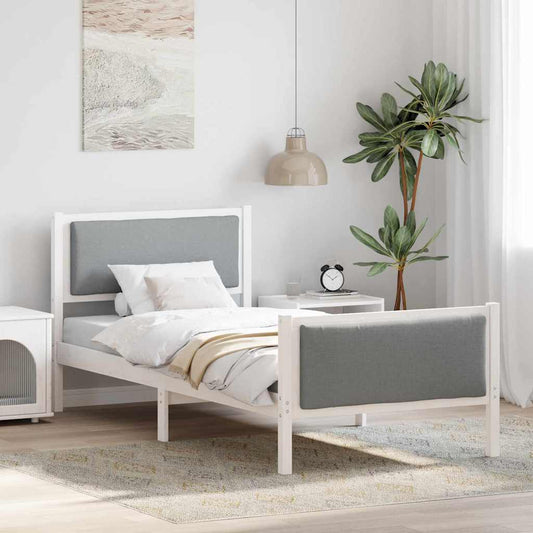Struttura del letto Grigio chiaro 90 x 190 cm Tessuto | homemem39