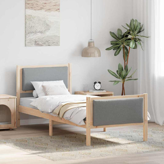 Struttura del letto Grigio chiaro 75 x 190 cm Tessuto | homemem39