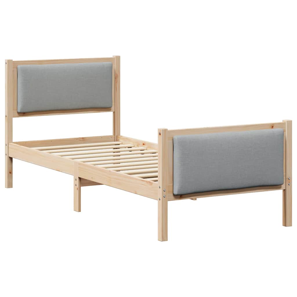 Struttura del letto Grigio chiaro 75 x 190 cm Tessuto | homemem39