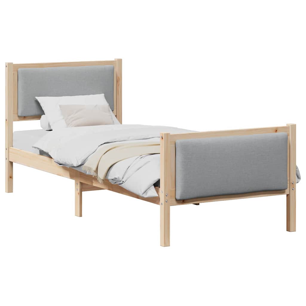 Struttura del letto Grigio chiaro 75 x 190 cm Tessuto | homemem39