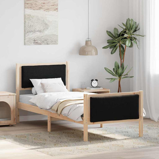 Struttura del letto con testiera Nero 75 x 190 cm Tessuto | homemem39