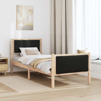Struttura del letto con testiera Nero 75 x 190 cm Tessuto | homemem39