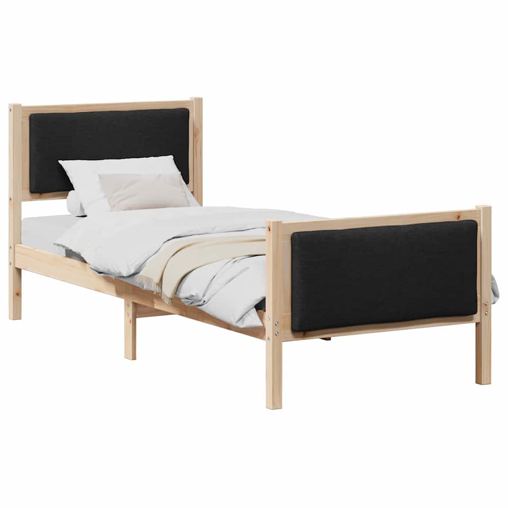 Struttura del letto con testiera Nero 75 x 190 cm Tessuto | homemem39