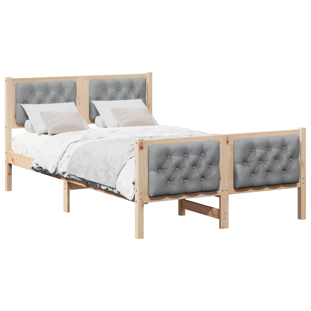 Struttura del letto Grigio chiaro 120 x 200 cm Pino massello | homemem39