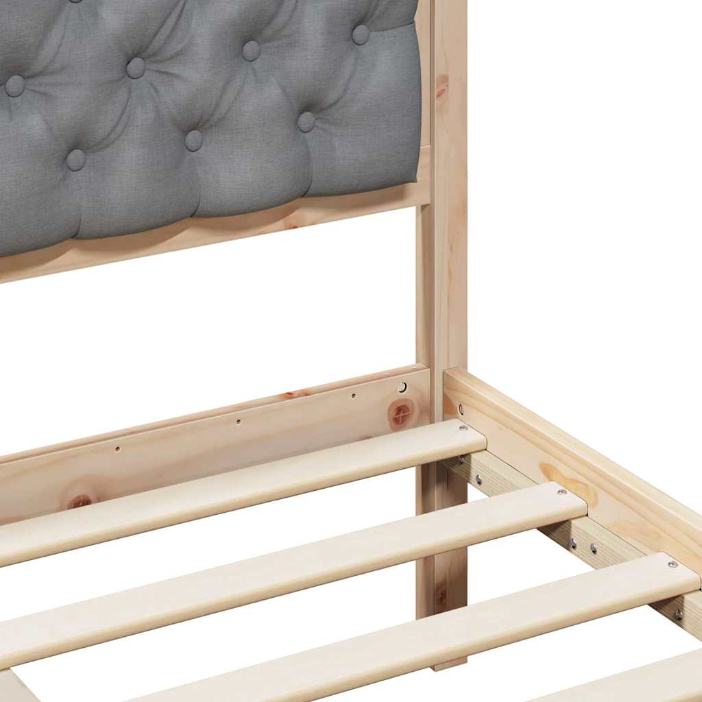 Struttura del letto Grigio chiaro 135 x 190 cm Pino massello | homemem39
