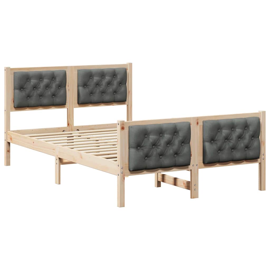 Struttura del letto Grigio scuro 135 x 190 cm Pino massello | homemem39