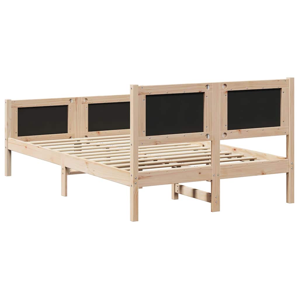 Struttura del letto Grigio scuro 135 x 190 cm Pino massello | homemem39