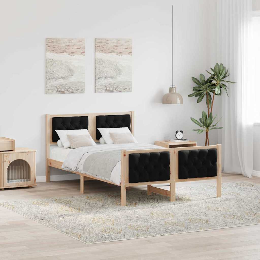 Struttura del letto Nero 135 x 190 cm Pino massello | homemem39