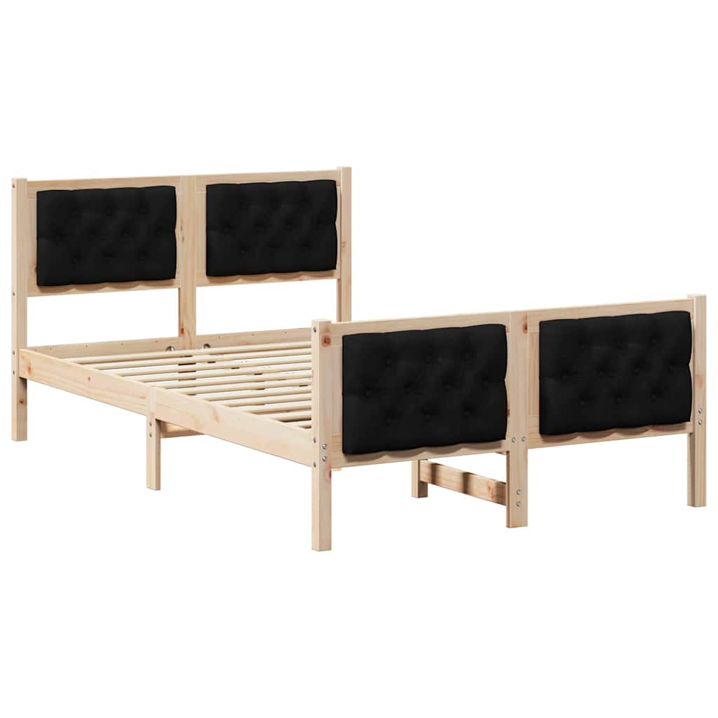 Struttura del letto Nero 135 x 190 cm Pino massello | homemem39