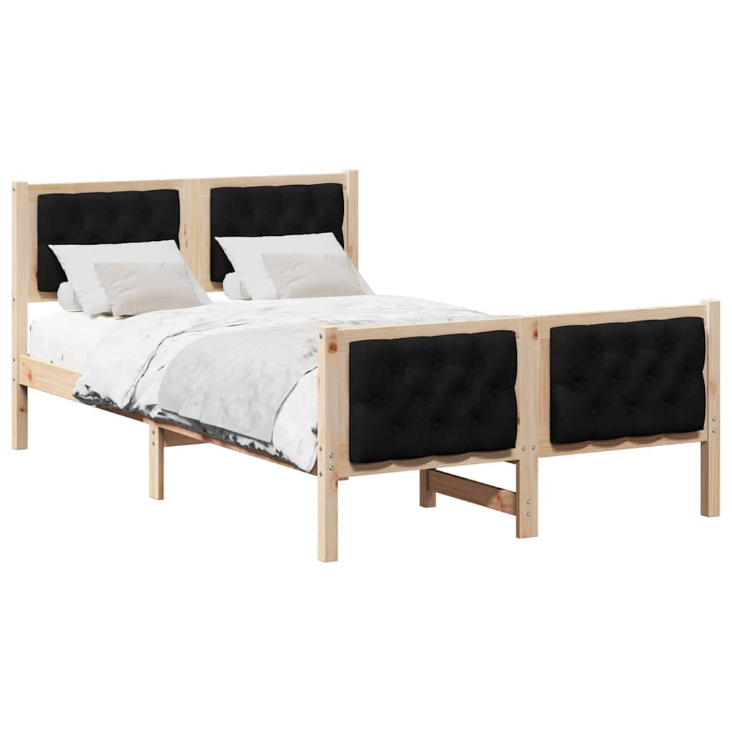 Struttura del letto Nero 135 x 190 cm Pino massello | homemem39