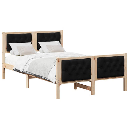 Struttura del letto Nero 135 x 190 cm Pino massello | homemem39