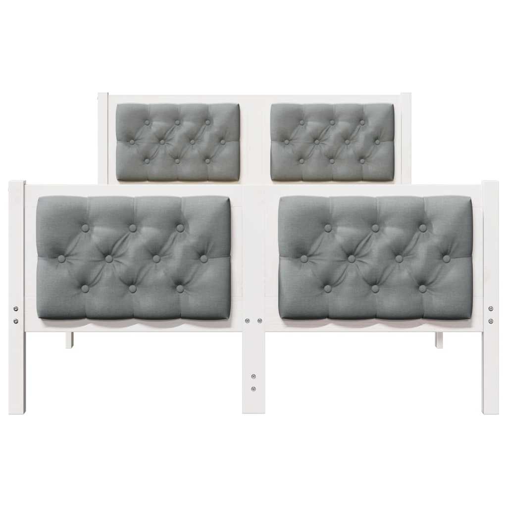 Struttura del letto Grigio chiaro 135 x 190 cm Pino massello | homemem39