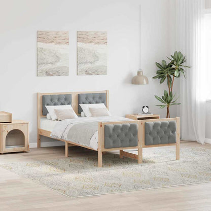 Struttura del letto Grigio chiaro 120 x 190 cm Pino massello | homemem39