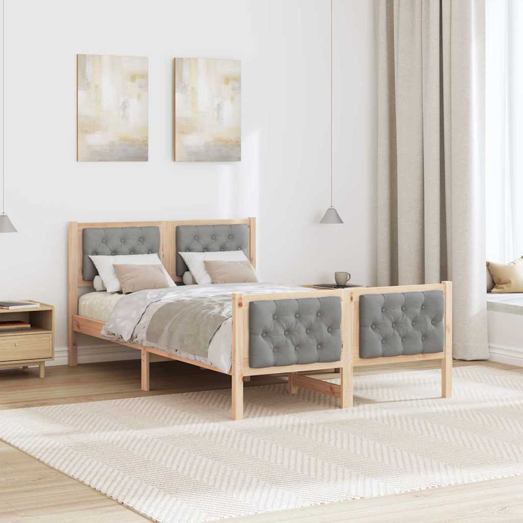 Struttura del letto Grigio chiaro 120 x 190 cm Pino massello | homemem39