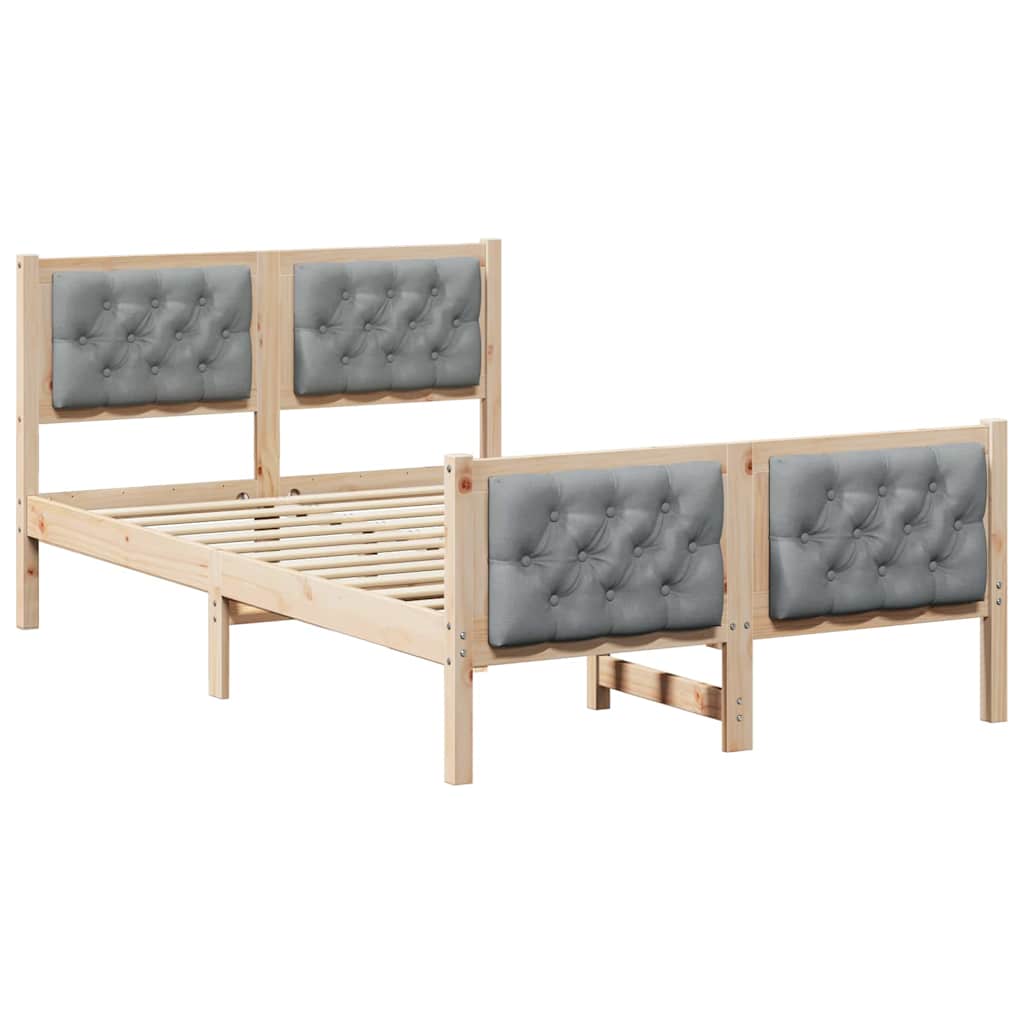 Struttura del letto Grigio chiaro 120 x 190 cm Pino massello | homemem39