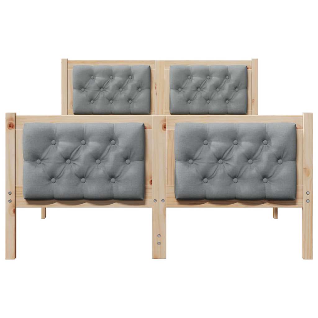 Struttura del letto Grigio chiaro 120 x 190 cm Pino massello | homemem39