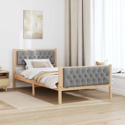 Struttura del letto Grigio chiaro 100 x 200 cm Pino massello | homemem39
