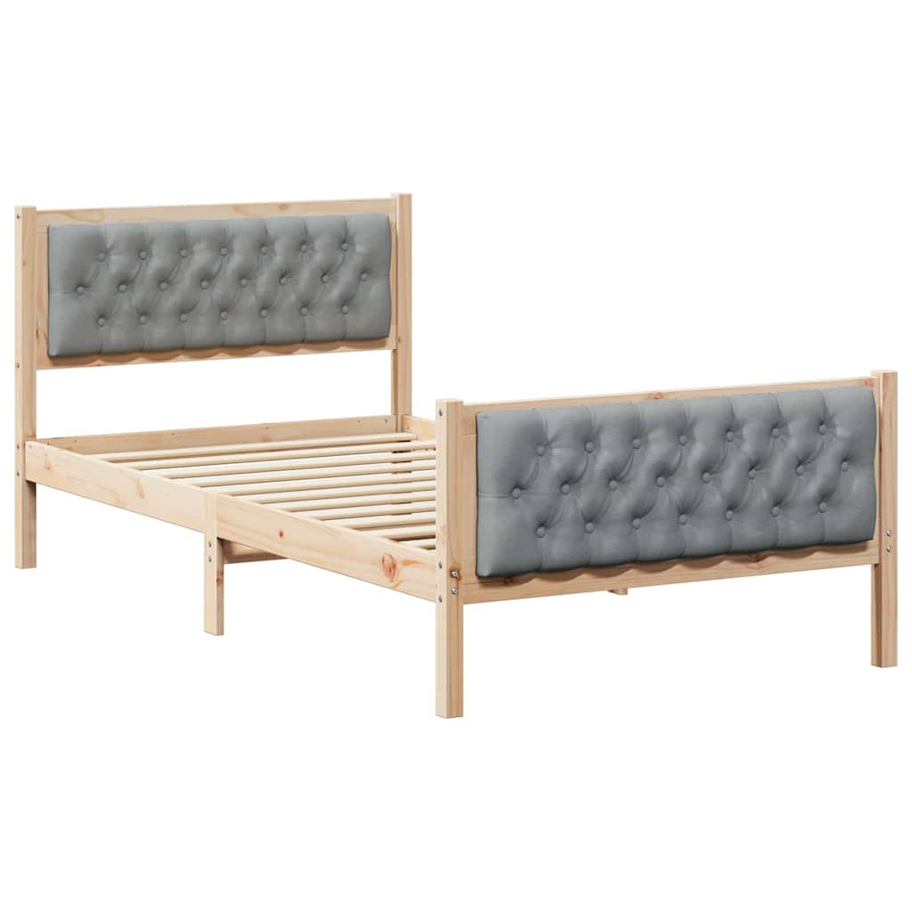 Struttura del letto Grigio chiaro 100 x 200 cm Pino massello | homemem39