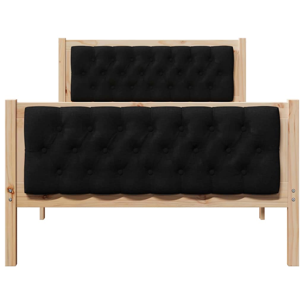 Struttura del letto Nero 100 x 200 cm Pino massello