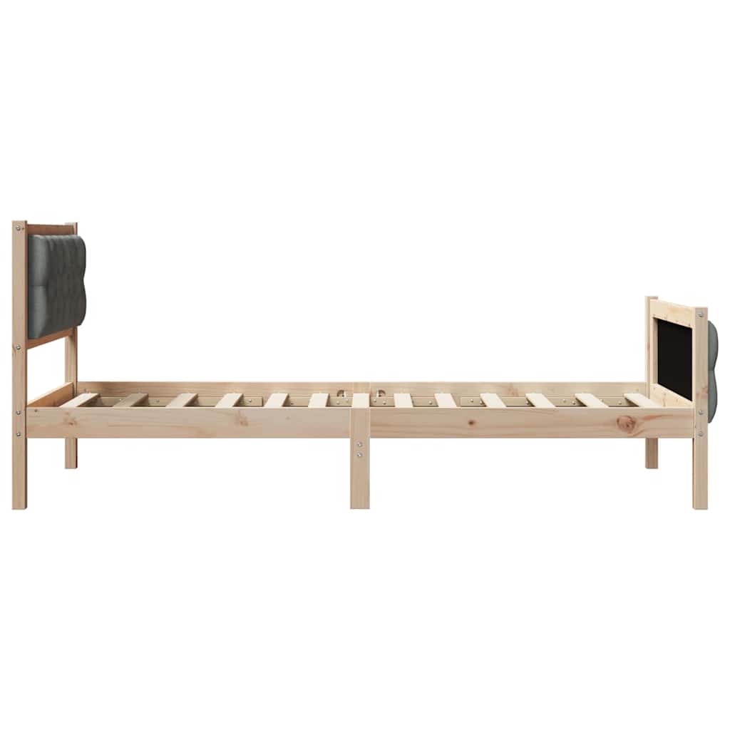 Struttura del letto Grigio scuro 90 x 200 cm Pino massello | homemem39