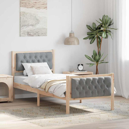 Struttura del letto Grigio chiaro 80 x 200 cm Pino massello | homemem39