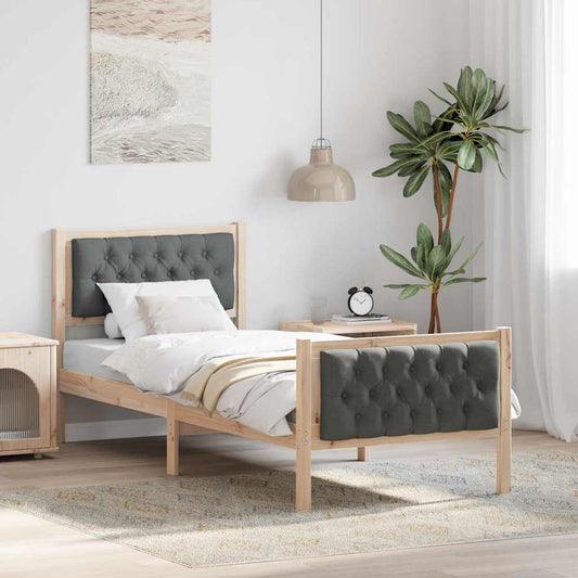 Struttura del letto Grigio scuro 80 x 200 cm Pino massello | homemem39