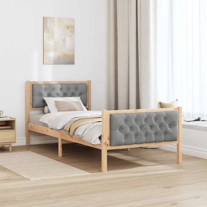 Struttura del letto Grigio chiaro 90 x 190 cm Pino massello | homemem39