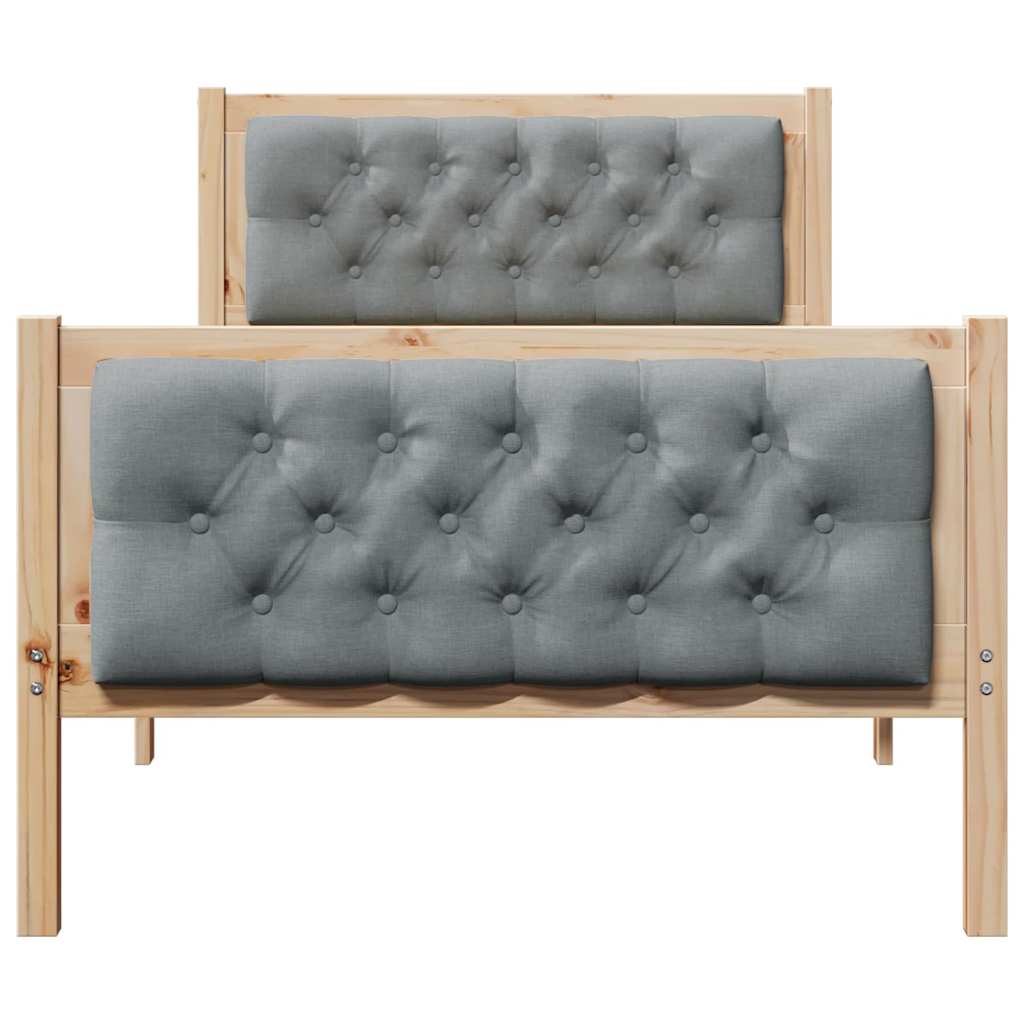 Struttura del letto Grigio chiaro 90 x 190 cm Pino massello | homemem39