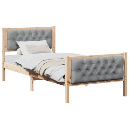 Struttura del letto Grigio chiaro 90 x 190 cm Pino massello | homemem39