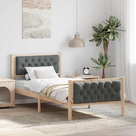 Struttura del letto Grigio scuro 90 x 190 cm Pino massello | homemem39