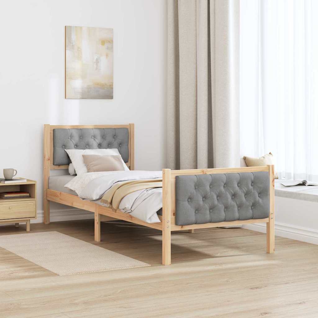 Struttura del letto Grigio chiaro 75 x 190 cm Pino massello | homemem39